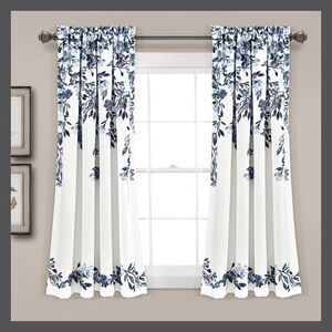 Open Box - Lush Decor - Set of 2 (63"x52") Tanisha Light Filter Navy/White